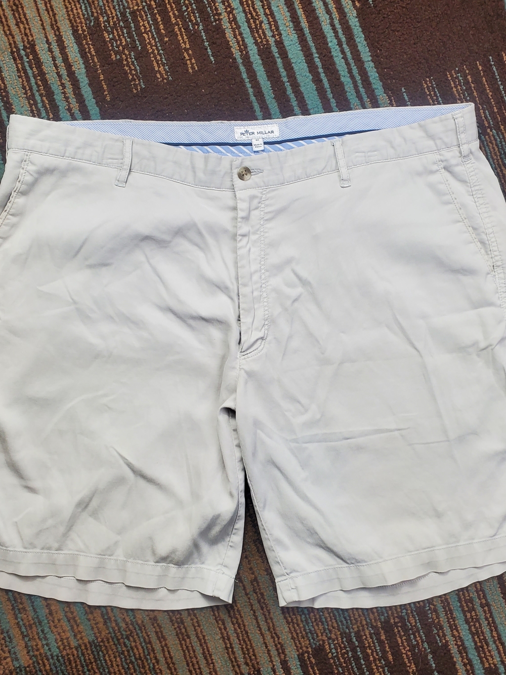 Peter Millar Crown Crafted Surge Performance Golf Shorts Stone Size 40 9" Stretc